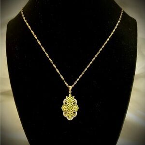 Peridot and Diamond accent necklace